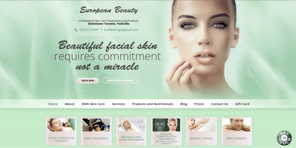 european beauty homepage
