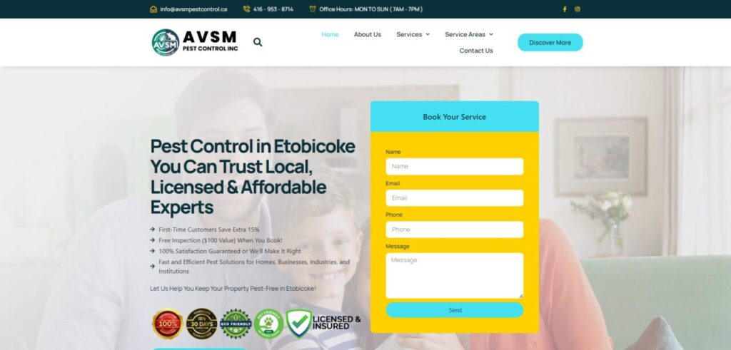 avsm pest control homepage